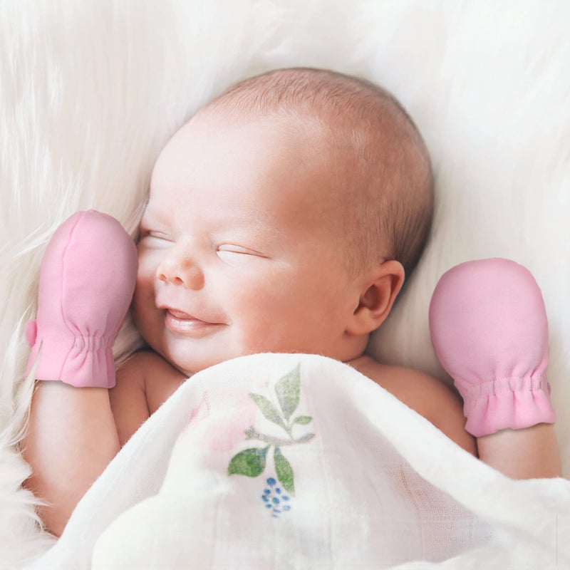 Reyow Newborn Baby No Scratch Mittens Stay On, 100% Cotton Breathable, Adjustable Infant Gloves for Baby Boys Girls Mittens - Image 3